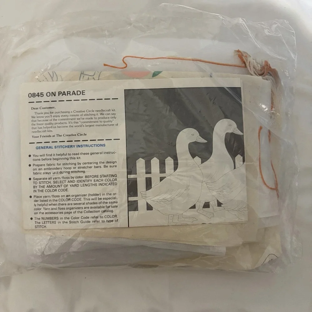 On Parade Geese Candlewicking Embroidery Kit #0845 The Creative Circle 1986 New